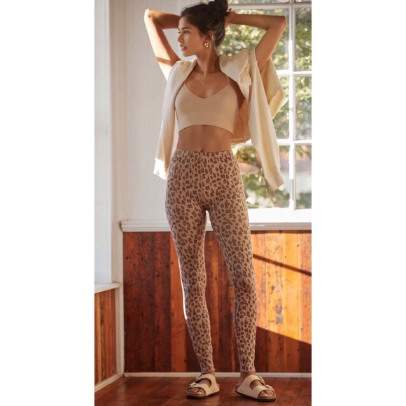 Anthropologie Pants - ANTHROPOLOGIE Hansel From Basel Leopard Waffle Leggings M/L